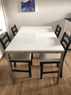 Spisebord, Krom/højglansmelamin, IKEA Torsby, b: 85 l: 135, tre år gammelt, stort set som nyt, ingen