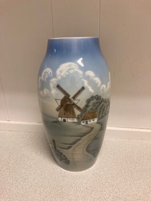 Vase, Vase med landskab, Bing og Grøndahl, Stor flot Bing & Grøndahl vase med mølle sælges til 200,0