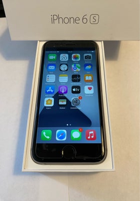 iPhone 6S, 32 GB, sort, God, iPhone 6s med 32gb hvor alle funktioner virker. 
iOS 15.8.2 og batteri 