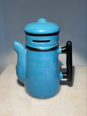 Keramik, Kaffekande / Madame  Blå / sparebøsse , Vintage / Retro - “sparegris”, Gammel kaffekande-sp