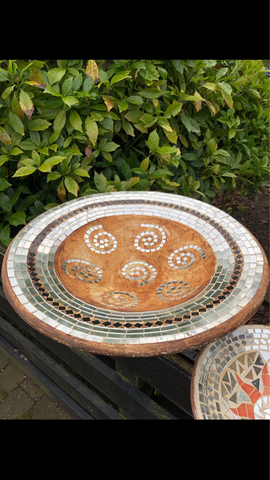Smuk gammel Mosaik låg bøtte , Vintage håndlavet mosaik