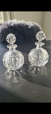 Glas, Antik glas flakon, Smuk antik parfume flakon af krystal glas. Meget flot stand. Højde 11 cm ti