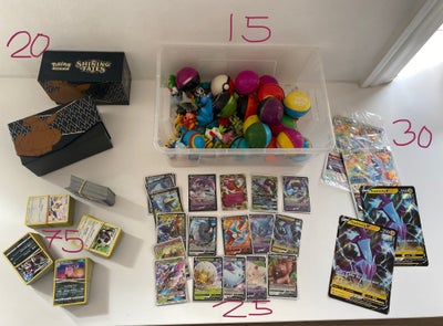 Samlekort, Forskellige priser og pris pr stk.: 
100 tilfældige Pokemonkort - 75 kr.(1 bunke =100 kor