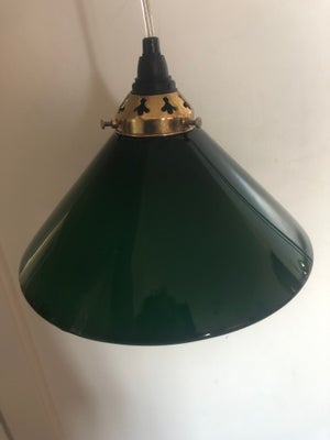Glas, Lampeskærm skomagerlampe, Holmegaard, Skomager loftlampeskærm 
Grøn udvendigt hvid indeni 
D 2