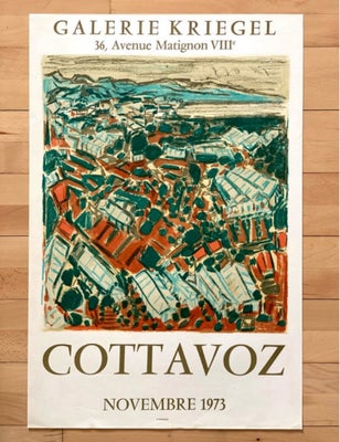 Vintage litografisk plakat, Andre Cattavoz, b: 50 h: 75, Smukkeste vintage litografiske plakat. Til 