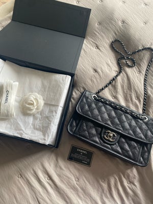 Crossbody, Chanel, læder, Chanel French Riviera taske I sort caviar læder. 
Tasken er oprindelig køb
