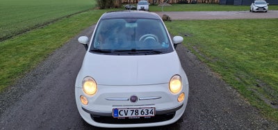 Fiat 500, Benzin, 2010, km 215000, hvid, nysynet, klimaanlæg, aircondition, ABS, airbag, 3-dørs, cen