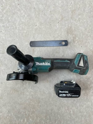 Vinkelsliber, Makita, Makita DGA506Z LXT 18V kulløs vinkelsliber
Med 3.0 ah batteri og spændenøgle

