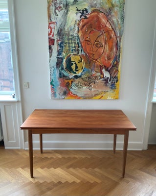 Spisebord, spisestuebord i teak med Hollandsk udtræk, Patineret 60er bord fra Dansk Møbelproducent 1