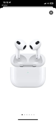 in-ear hovedtelefoner, Apple, AirPods 3 gen. Lightning., Perfekt, Helt nye AirPods gen 3 inkl lightn