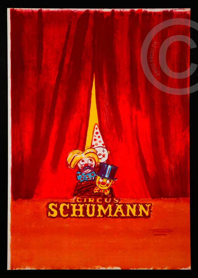Litografi, Erik Stockmarr, motiv: Cirkus Schumann