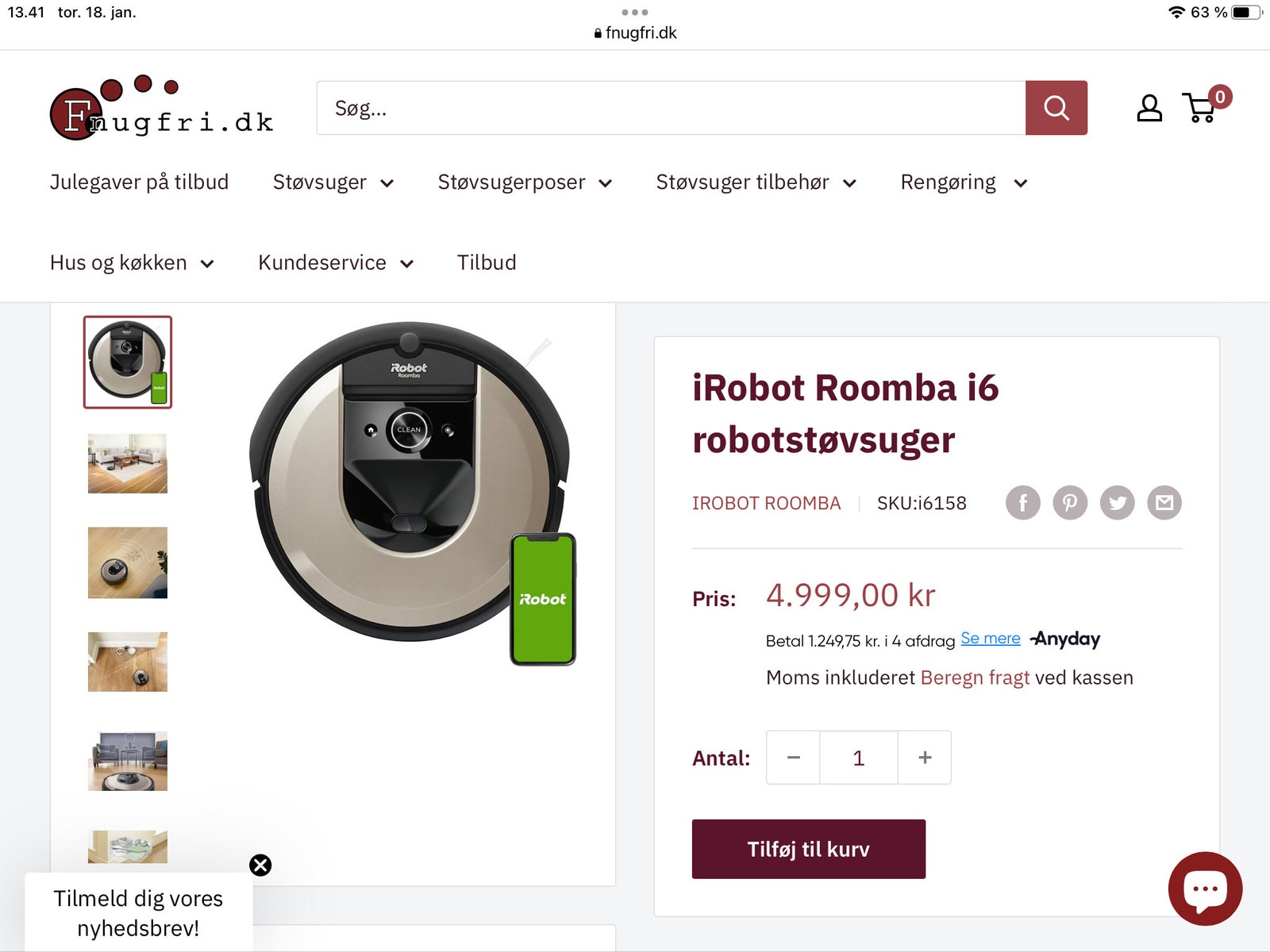 Robotstøvsuger, iRobot Roomba i6