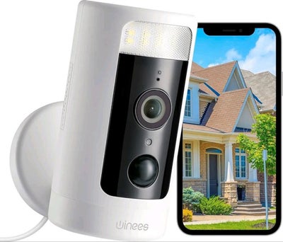 Overvågningskamera, Winees, 2K Ultra-Clear Image? Winees udendørs sikkerhedskamera har en opløsning 