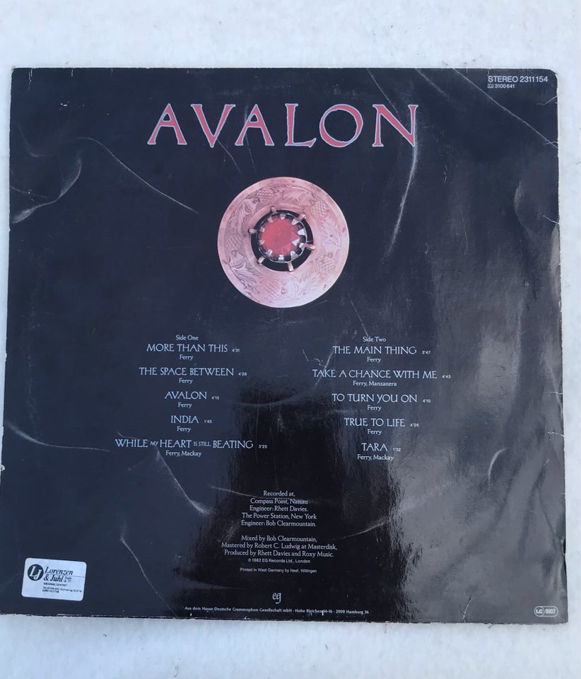 LP, Roxy Music, Avalon