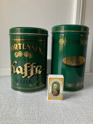 Dåser, Kaffe/Te dåser, Fin Kaffedåse fra Mortensen kaffe i Vejle.  
Te dåse af andet mærke. Dåerne e