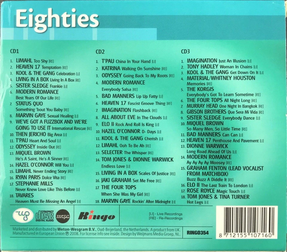 Blandede kunstnere: 3 CD Eighties, pop