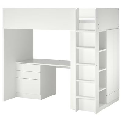 Køjeseng, Ikea småstad højsang med skrivebord og skab, b: 90 l: 200, Den pladsbesparende kombination