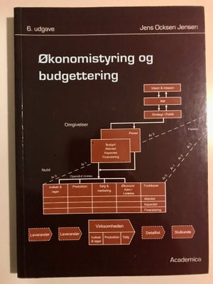 Økonomistyring og budgettering, Jens Ocksen Jensen, år 2008, 6 udgave, Rigtig god stand. Ingen overs