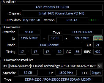 Acer, Opgraderet Predator PO3-620, 2,90 Ghz