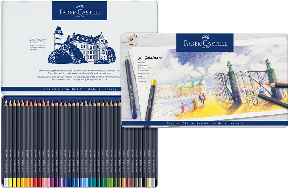 Kuglepenne, 36 Faber-Castell farveblyanter