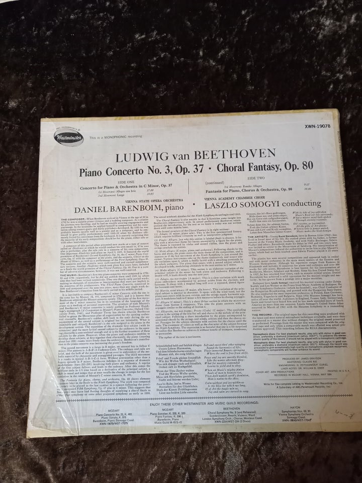 LP, DANIEL Barenboim, BEETHOVEN