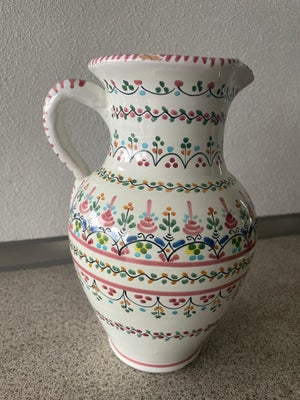 Keramik, Kande, Fremstillet af Cruz familien i Toledo i Spanien, Smuk antik håndlavet keramik kande.