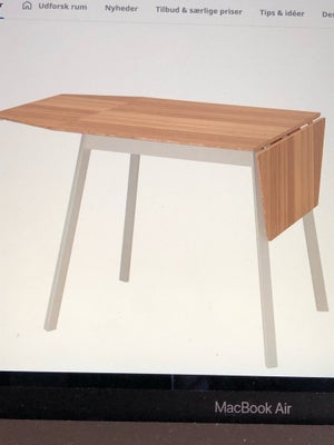 Spisebord, Bambus, IKEA, IKEA PS 2012 Klap spisebord, Banbus/ Hvis
Dim: 74/106/138x80 cm. 

Pænt og 