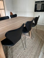 Spisebordsstol, Læder elegance grace sort, 7 stol af Arne