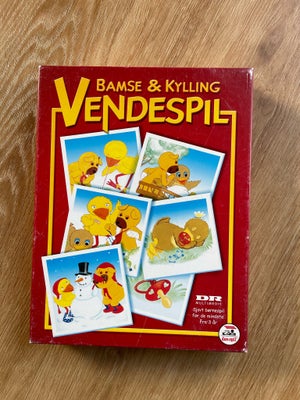 Bamse og kylling vendespil, huskespil, God stand, brikkerne er næsten som nye. 