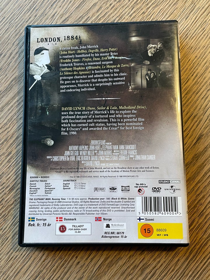 The Elephant Man - Elefantmanden, DVD, drama