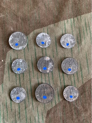 Militær, Tysk WW2 - Mønter, Tysk effekt fra 2. Verdenskrig. 100% original med garanti!

Tysk mønter.