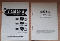 Yamaha part list model fs1k 1974