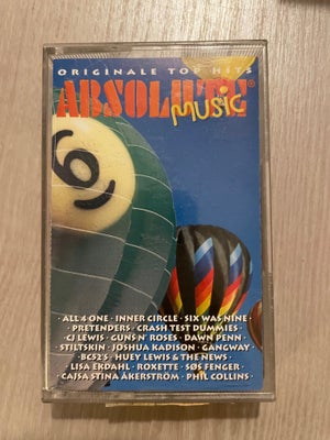 Flere: Absolute Music 6, andet, Sjældent set kassettebånd med absolute Music 6 fra 90’erne. Brugt me