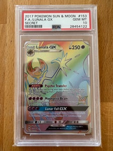 Pokemon Sun & Moon Base Set Hyper Rare Lunala-GX #153