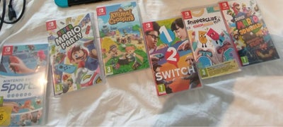 Nintendo Switch, God, 6 spil til Nintendo Switch, Sports har leg stram. Sælges helst samlet, ellers 