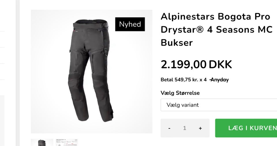 Mc bukser, Alpinestars