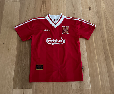 Fodboldtrøje, Liverpool F.C. Hjemmetrøje fra 1995/96, Adidas, str. XL, En sjælden Liverpool F.C. hje