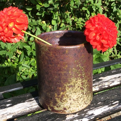 Vase, Retro Cylindervase / keramikvase, Tromborg Denmark - retro, Smuk mindre cylindervase af kerami
