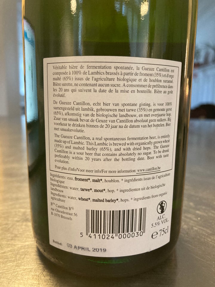 Øl og vand, Cantillon 2019 Classic 75cl - Gueuze / Lambic