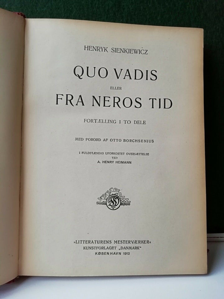 Quo Vadis., Henryk Sienkiewicz., genre: roman