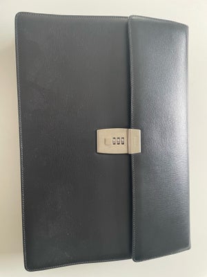 Computertaske, Hugo Boss, Hugo Boss sort læder mappe / attachetaske / computer taske
Udvendige mål H