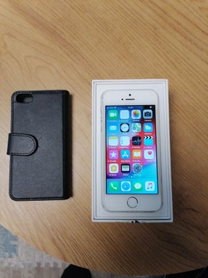 iPhone 5S, 16 GB, hvid, God, En fin iphone med kasse og cover