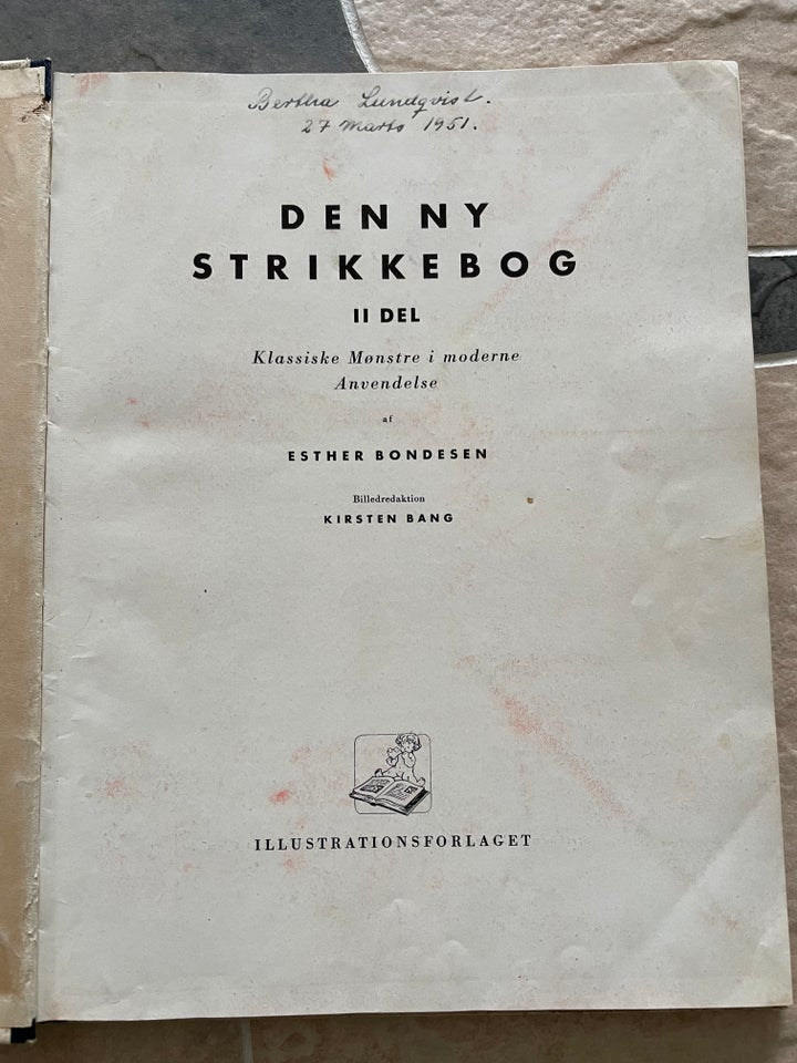 Den ny strikkebog II del, Esther Bondesen, emne: