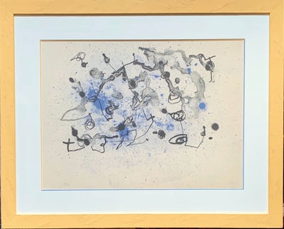 Litografi, Joan Miró: Serie II (blå), 1961
Litografi nummereret 18/30 og signeret Miró i bly.

Indra
