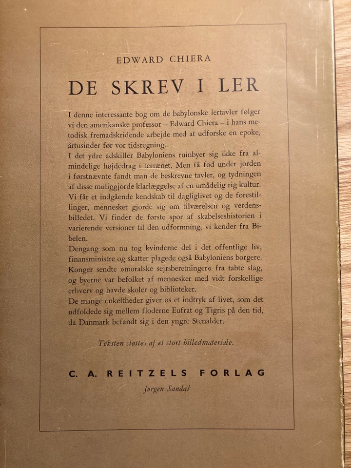 De skrev i ler , Edward Chiera, emne: historie og samfund