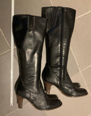 Støvler, str. 39, Bili Bi,  Sort,  Læder,  God men brugt, 7cm hæl- dejlige støvler i pæn stand 