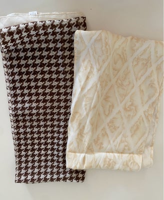 Tørklæde, Aflange tørklæder, Hultquist + ??, str. 35 x 160 cm + 22 x 130 cm,  Brun, lys + beige, lys