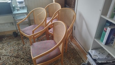 Spisebordsstol, Træ med flet, 4 flotte art deco stole med flet. Uden brugsspor. Jeg kan i hvert fald