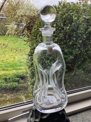 Glas, Kluk flaske, Holmegaard, H. 29 cm. M. Låg