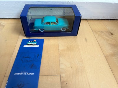 Modelbil, Tintin, skala 1:43, Tintin bil med certifikat, plastik holder som bilen står i har en flæn